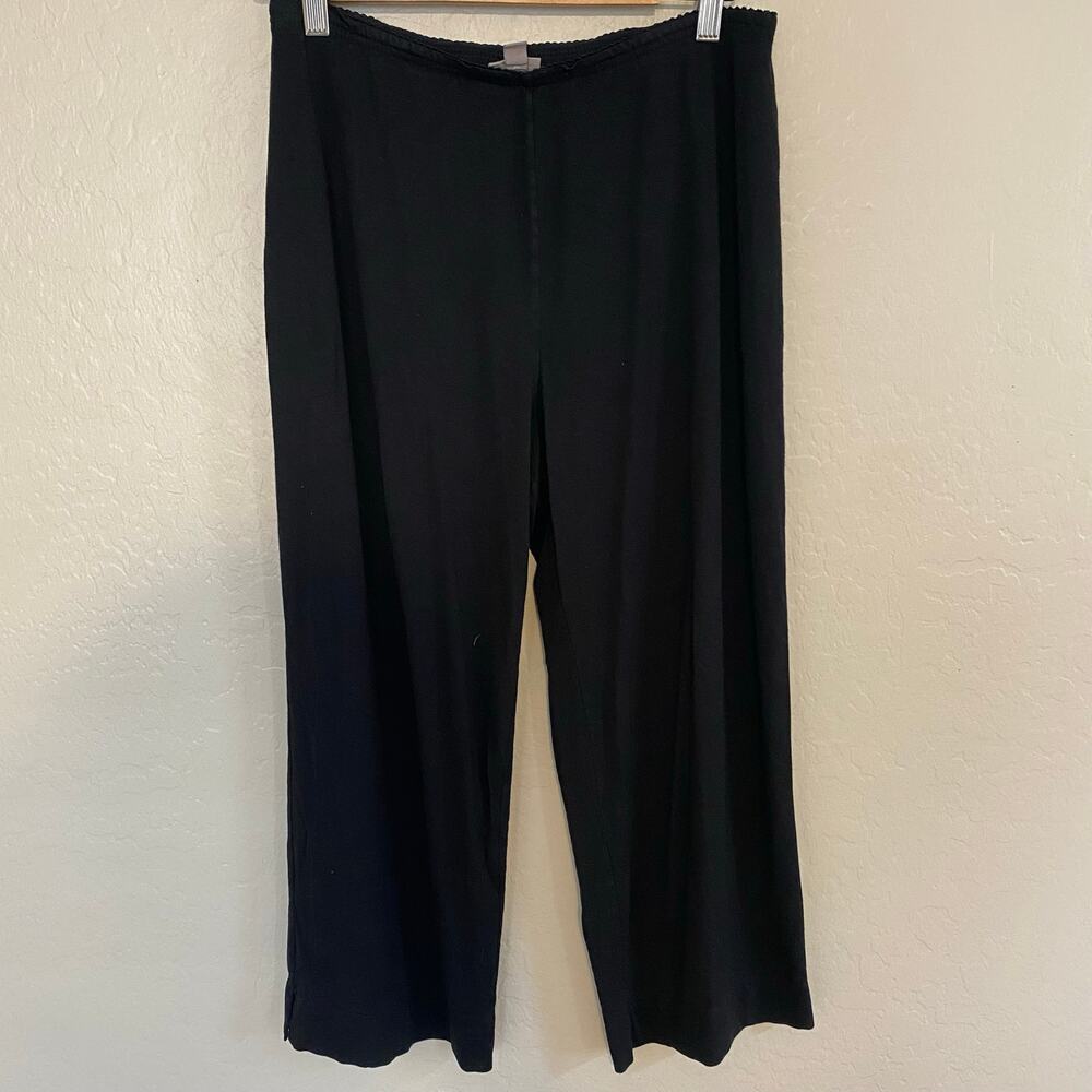 J.Jill Stretch Pants Womens Sz Medium Petite Pull On Elastic Waist Black Career